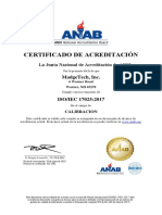 ISO 17025 Certificate Short