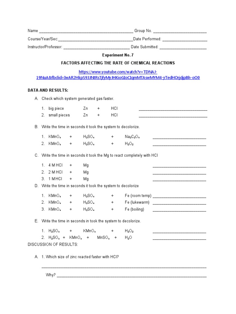Activity Sheet 7 | PDF | Sulfuric Acid | Chemical Reactions