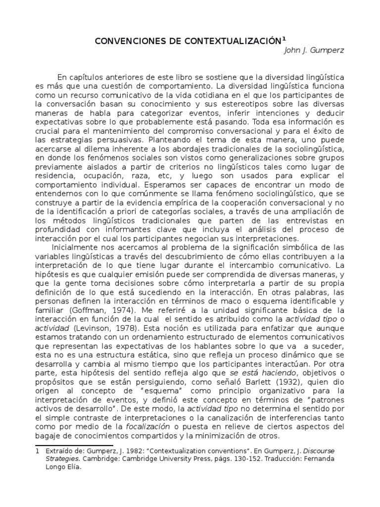 Gumperz 1982 convenciones de contextualizaci n pdf comunicaci n