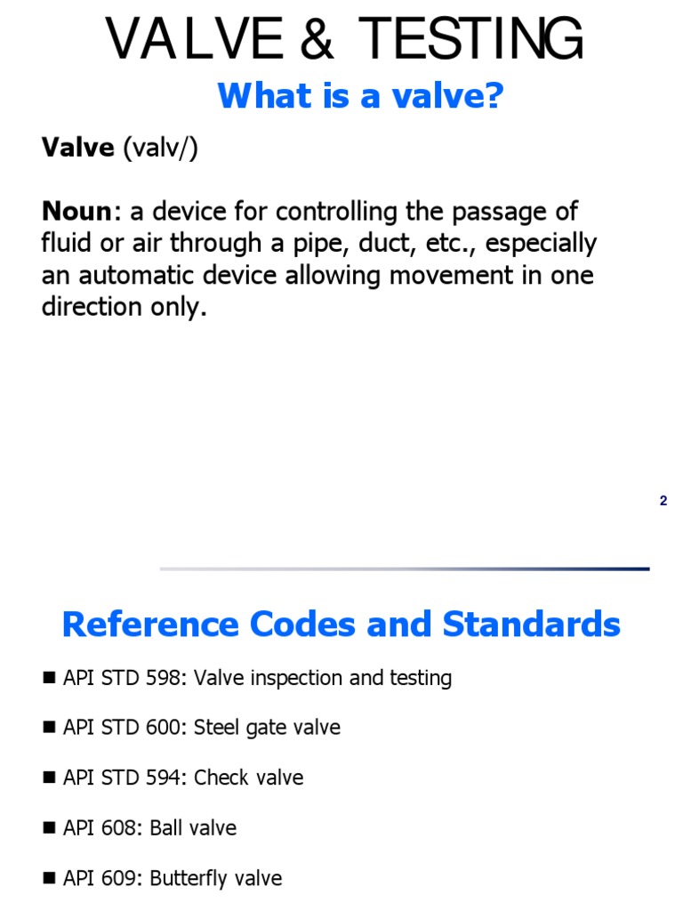 Valve Types and Testing Methods | PDF | Valve | Applied And ...