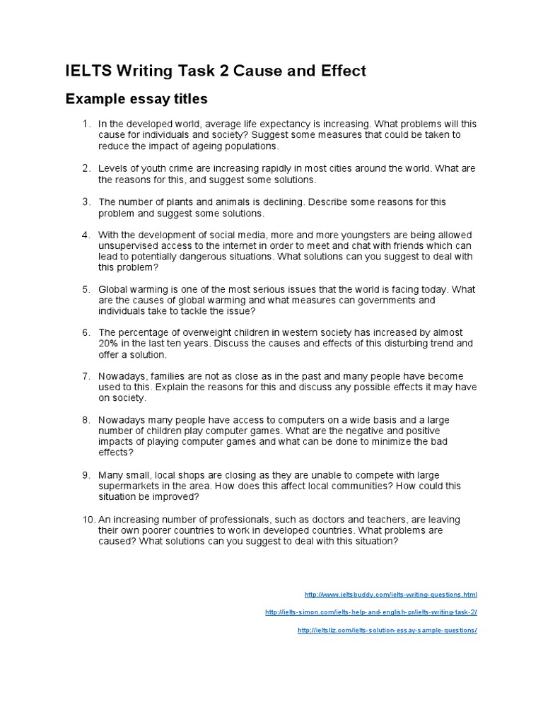 IELTS W2 Cause and Effect | PDF | Air Pollution | Phrase