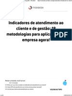 Indicadores de Atendimento Ao Cliente e de Gestao