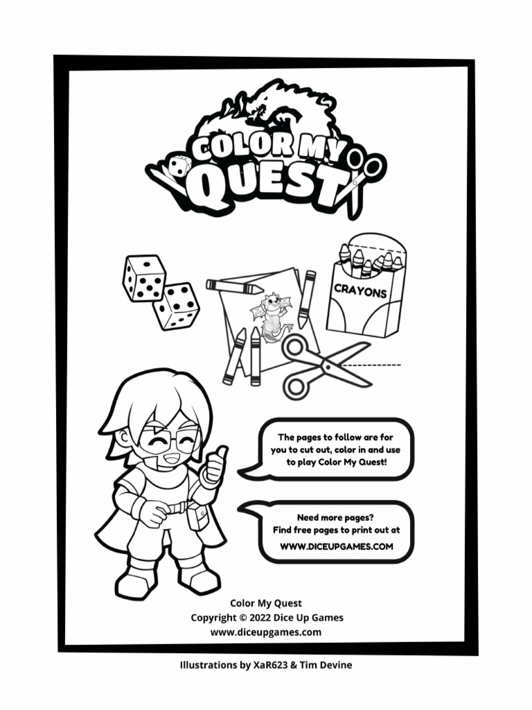 Color my quest free printable sheets baddies pdf