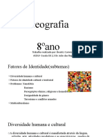 Geografia 8oano: Diversidade, Identidade e Problemas Culturais