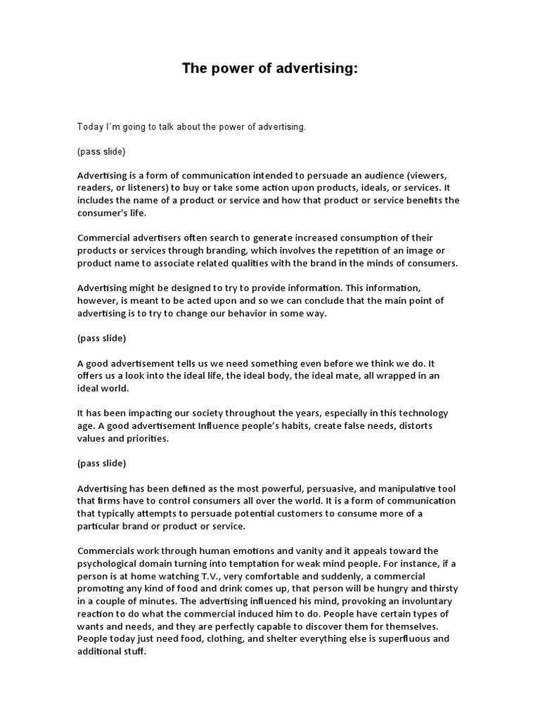 The Power of Advertising | PDF