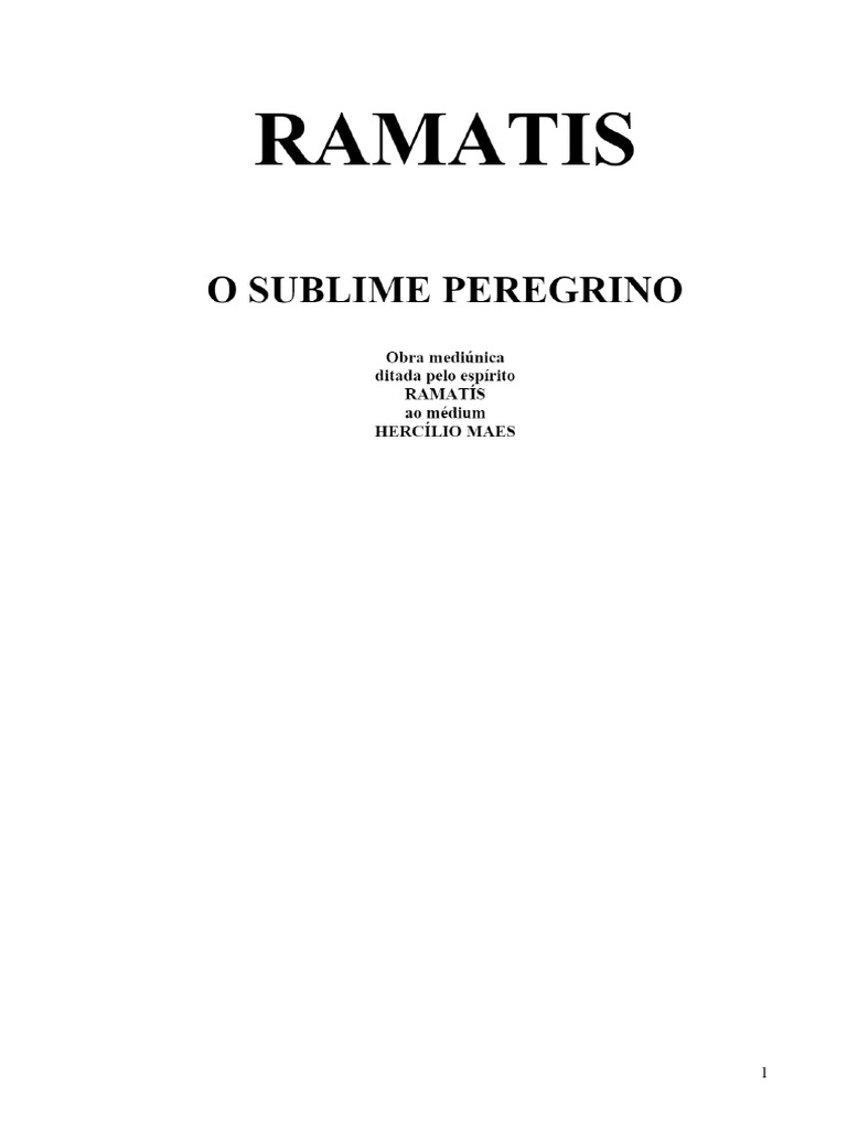 O Sublime Peregrino Ramatis | PDF