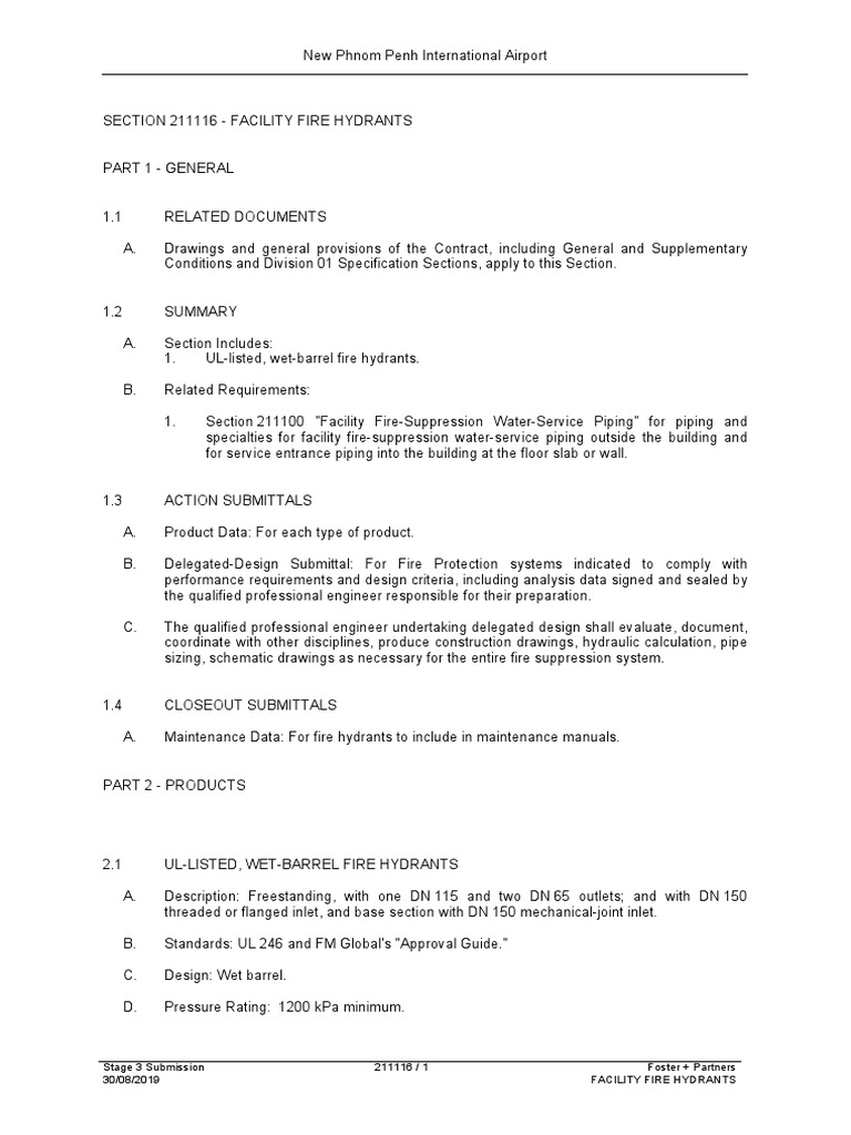 Fire Hydrant Installation Standards | PDF | Valve | Hydraulics