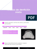 Análisis de Dentición Mixta