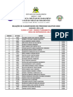 Resultado Seletivo 2022 6 Ano