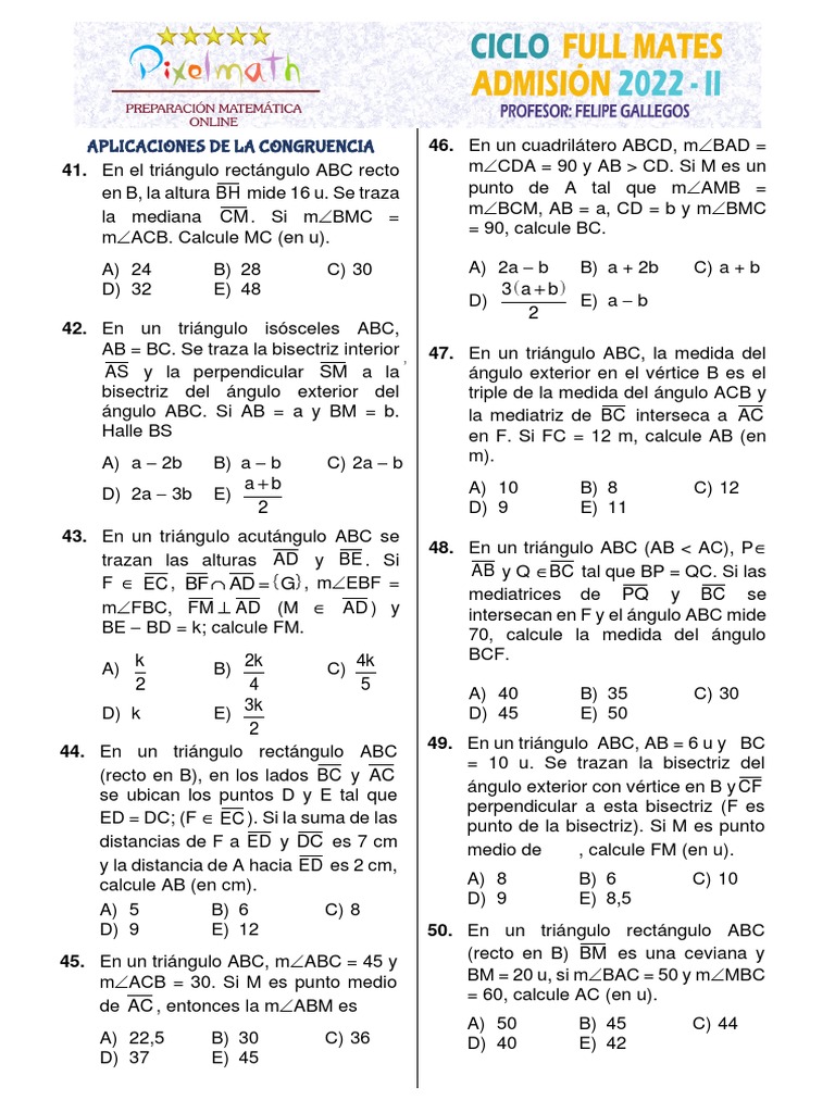 Material G03 Admisión UNI - 2022 - 2 | PDF | Triángulo | Objetos ...