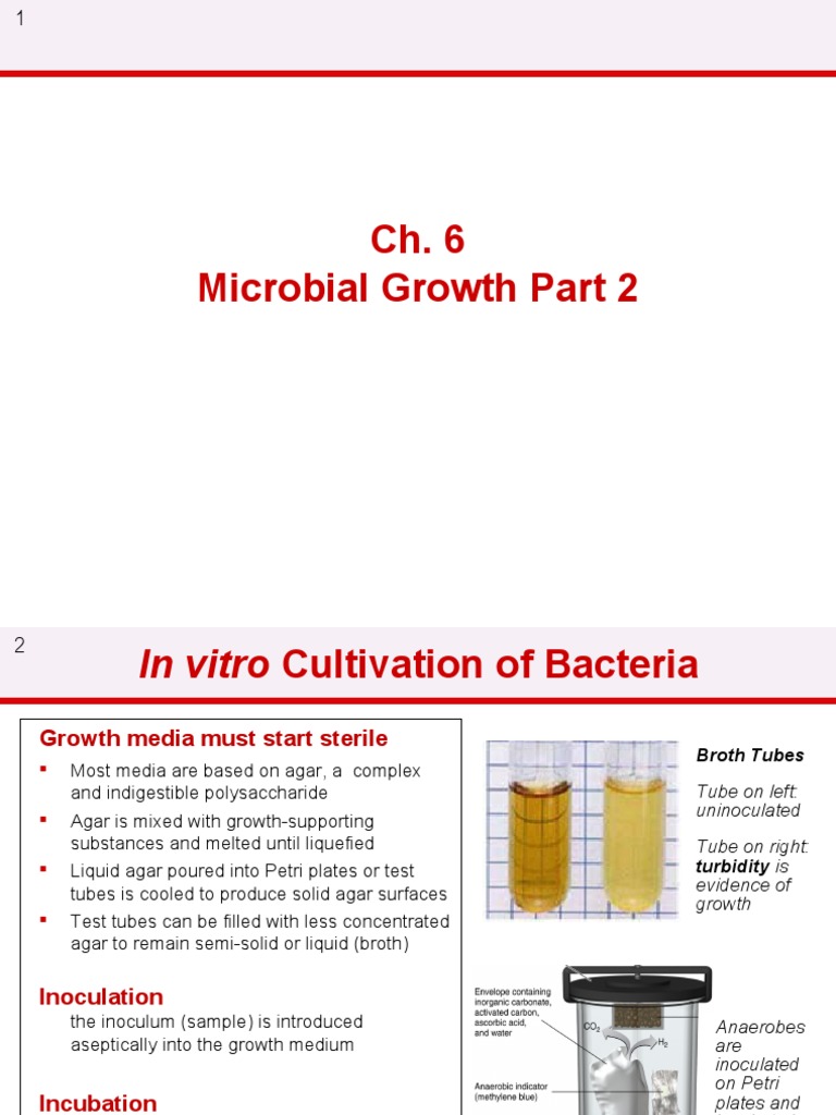 Ch. 6 Microbial Growth Part 2 | PDF | Growth Medium | Bacteria