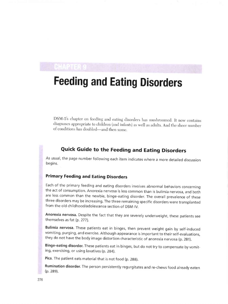 A Quick Guide to the Evolution of Feeding and Eating Disorders in DSM5