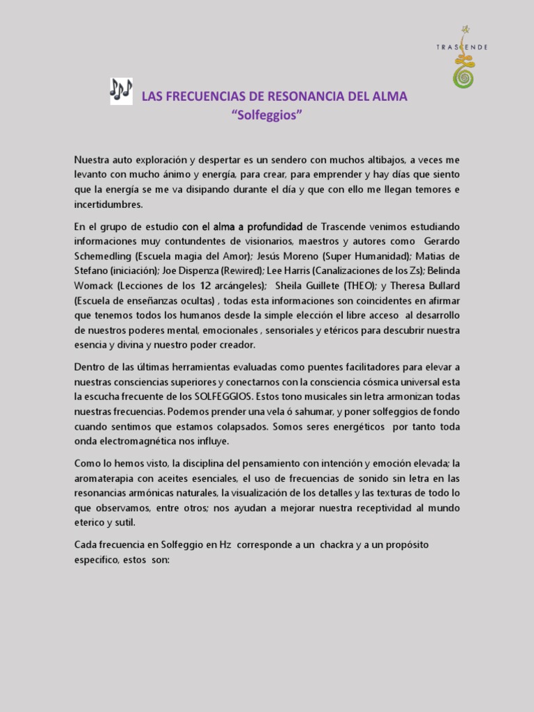 Frecuencias Solfeggio y Resonancia del Alma | PDF | Frecuencia | Mente