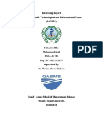 Internship Report of PASTIC