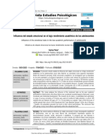 Revista Estudios Psicológicos: Influencia Del Estado Emocional en El Bajo Rendimiento Académico de Los Adolescentes