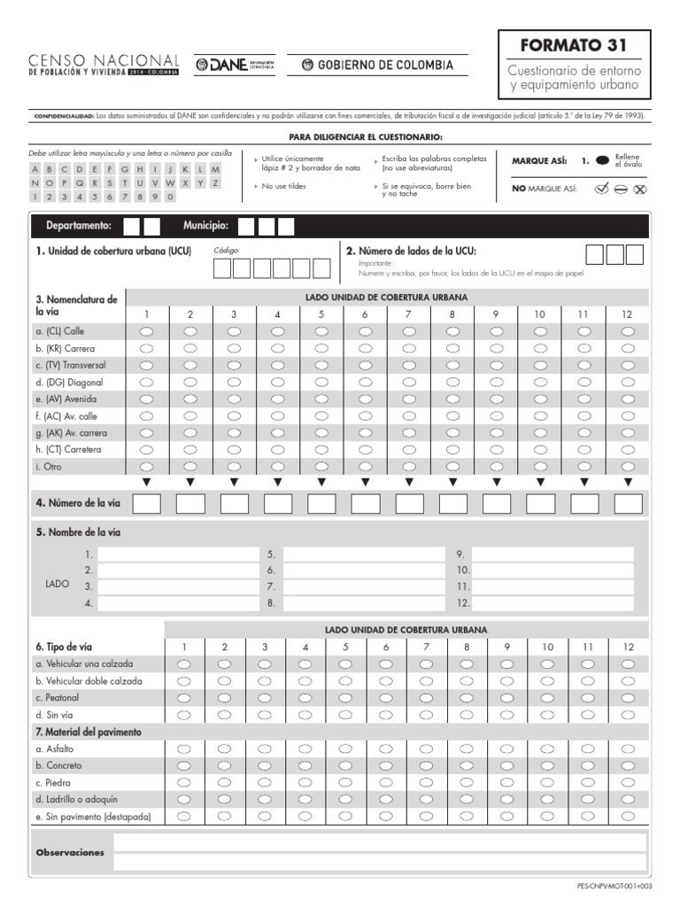 Cuestionario Entorno Y Equipamiento Urbano Pdf