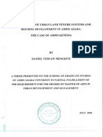 An Assessment of Urban Land Tenure Systems and Housing Development in Addis Ababa The Case of Addis Ketema by Daniel Tesfaw Mengistu Daniel Tesfaw