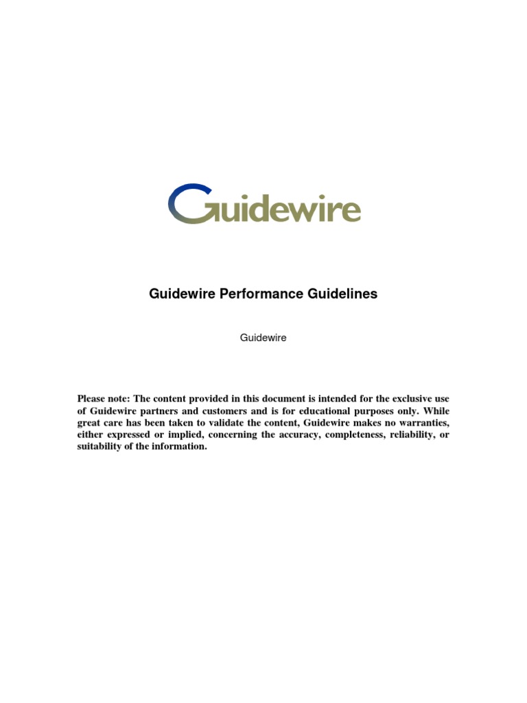 Guidewire Performance Guidelines | PDF | Java Virtual Machine | Web Server