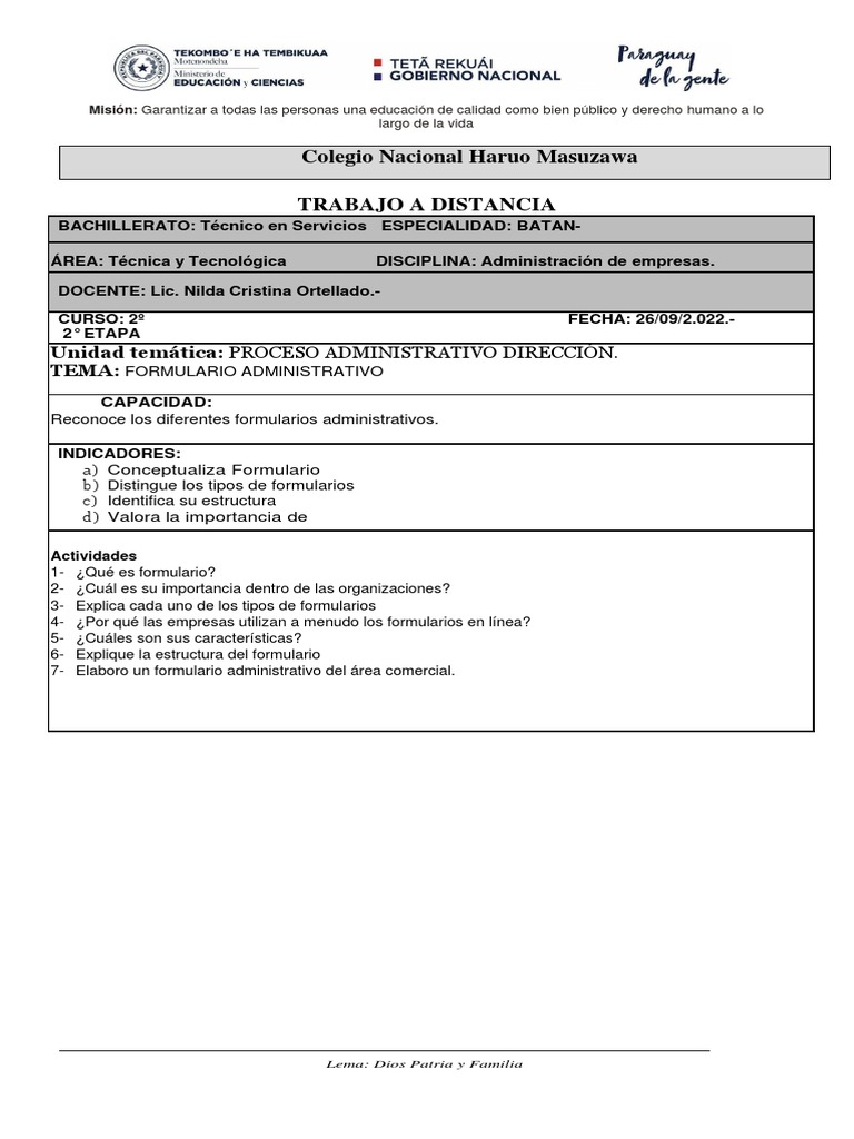 Formulario Administrativo Pdf Internet Business