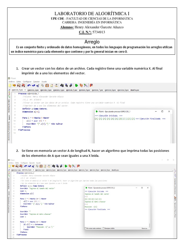 Algoritmos para Manejo de Vectores en C++ | PDF