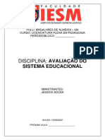 Avaliação do Sistema Educacional: Objetivos, Fundamentos Legais e Pedagógicos