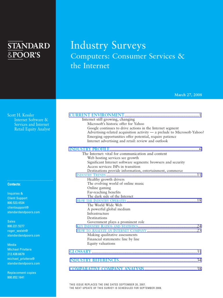 Services Industry Survey Standard & Poor's, 27 Mar 2008