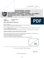 Sec 4 Science Chemistry SA2 2018 Bendemeer