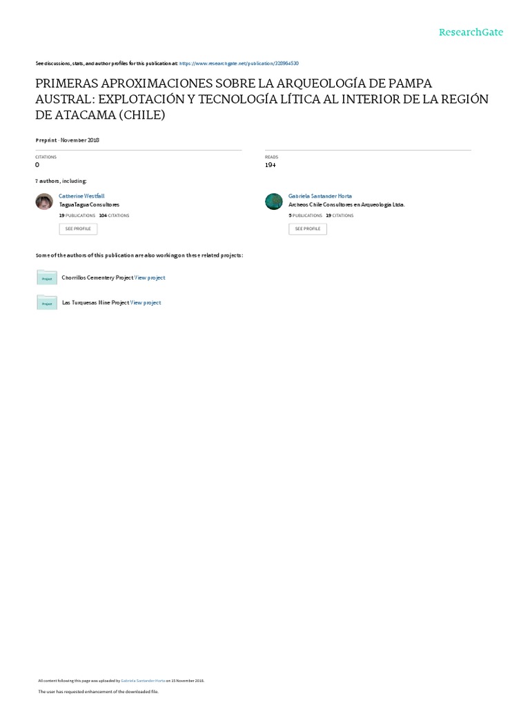 Arqueología de Pampa Austral en Atacama | PDF | Chile