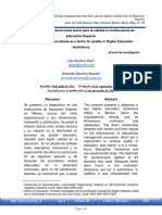 Lectura 10 El Clima Organizacional Como Factor para La Calidad en Instituciones de Educación Superior