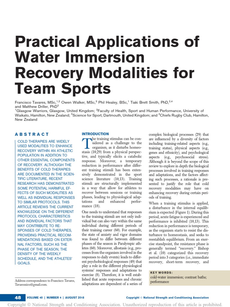 Practical Applications of Water Immersion Recovery.6 | PDF | Strength ...