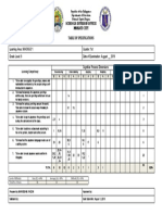 1st DLLAS Table of Specifications TOS Template Sample