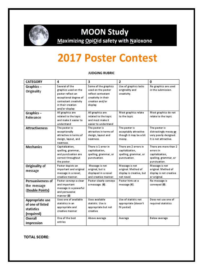 Poster Contest Rubric PDF Poster Cognition