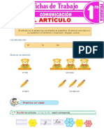 2.el Artículo para Primer Grado de Primaria