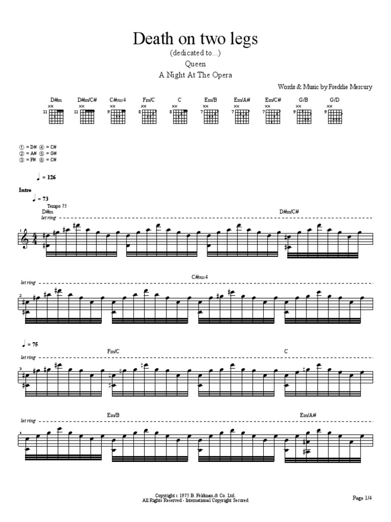 Death on Two Legs Parlophone Emi