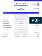 Account statement details in Arabic and English