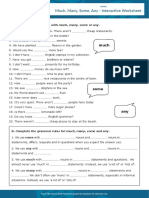 Much, Many, Some, Any Interactive Worksheet