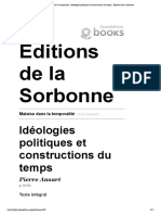ANSART - Malaise Dans La Temporalité - Idéologies Politiques Et Constructions Du Temps - Éditions de La Sorbonne
