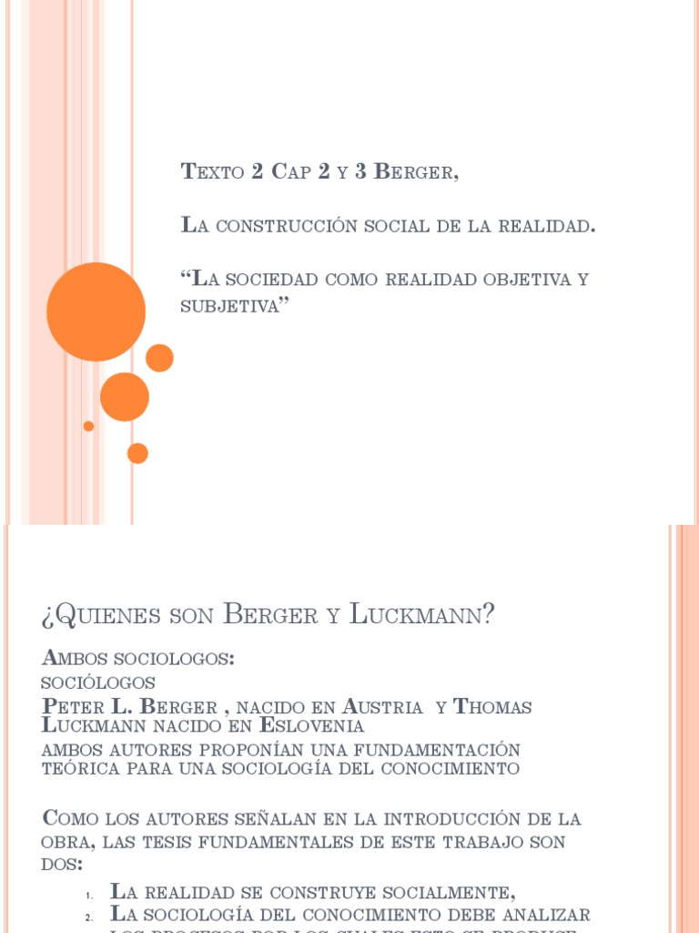 2 Berger Y Luckmann Pdf Socialización Realidad