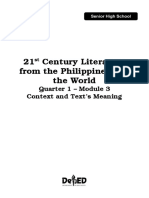 21st Century Literature Context and Text's Meaning