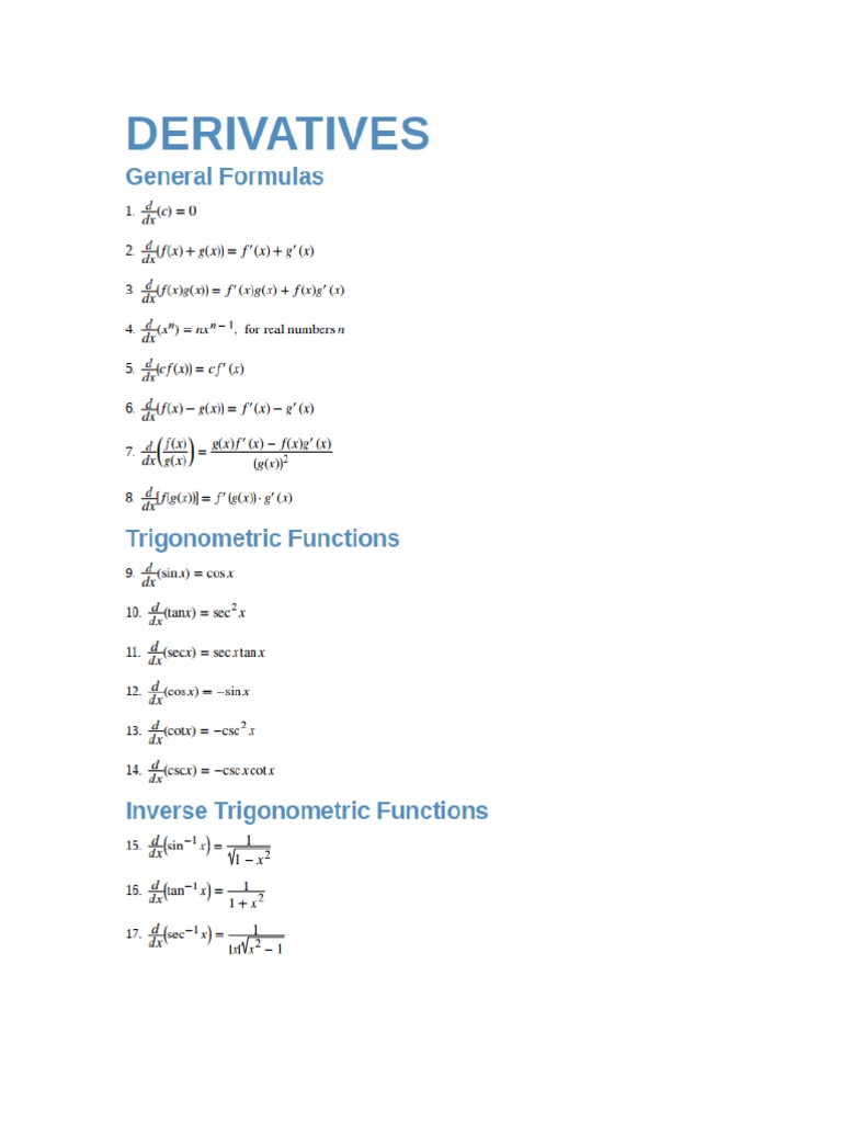 Formula Sheet | PDF