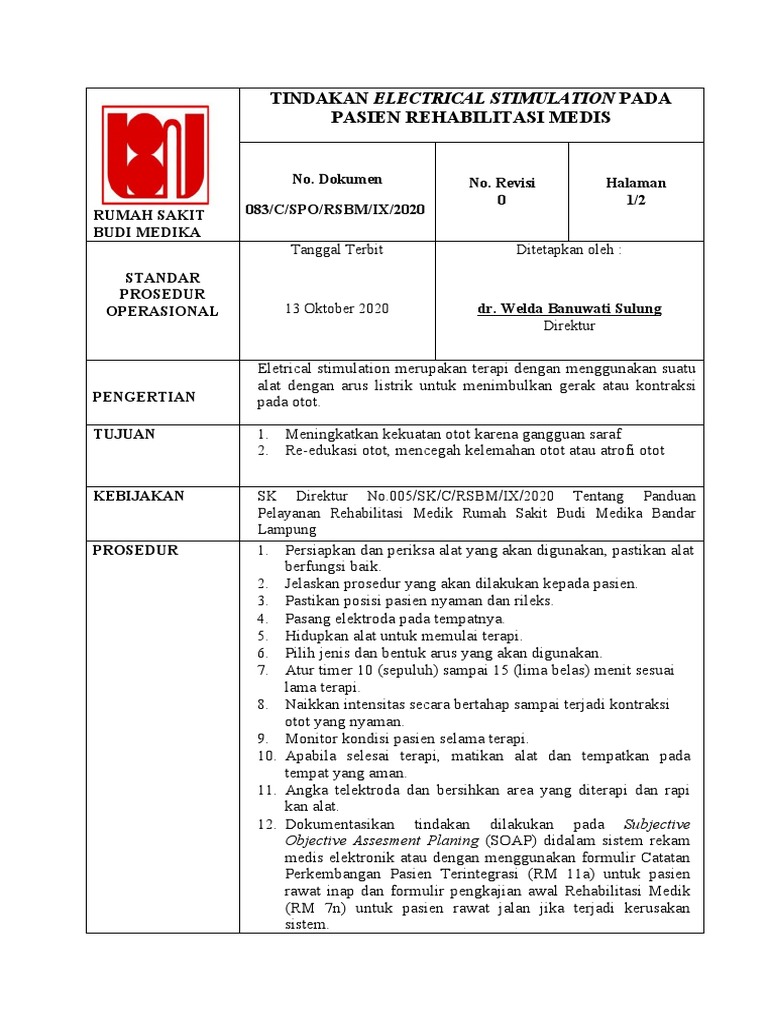 Prosedur Stimulasi Listrik untuk Rehabilitasi Otot | PDF | Sains ...