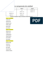 Informe Campeonato de Voleibol