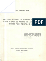 DISSERTAÇÃO - Processo Decisório de Pequenos Produtores Rurais o Caso Do Projeto de Assentamento Dirigido Pedro Peixoto, No Acre