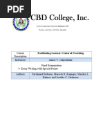 Final Examination Facilitating Learner Centered Teaching