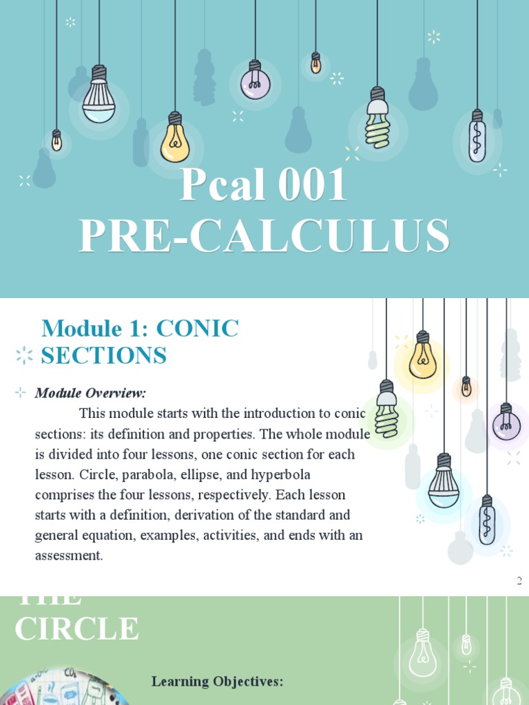 Lesson 1.1 The Circle | PDF | Circle | Ellipse