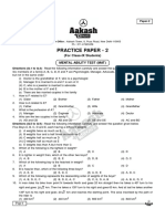 Practice Paper - 2 NTSE (MAT) Class IX