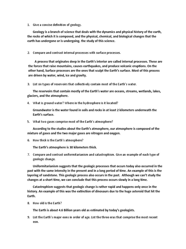 Give A Concise Definition of Geology | PDF | Planetary Core | Earth