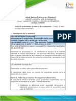 Guía de Actividades y Rúbrica de Evaluación - Unidad 2 - Tarea 3 - Taller de Seguridad Alimentaria