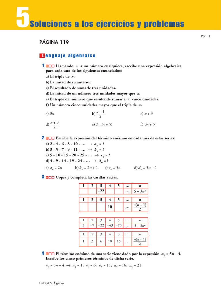 Ejercicios Álgebra 2º Eso PDF Álgebra