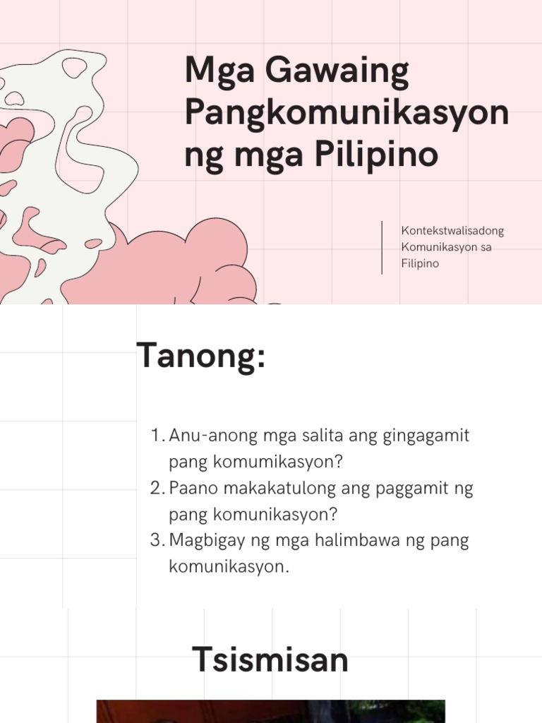 Mga Gawaing Pang Komunikasyon NG Mga Pilipino | PDF